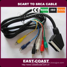 scart to 6 rca male cable